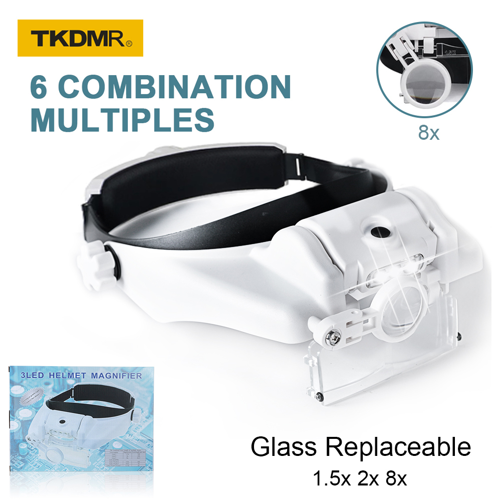 Electronics Repair Glasses - TKDMR 3LED Headband Kaca Pembesar Baterai