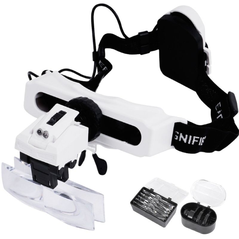 Electronics Repair Glasses - Kaca Pembesar Ikat Kepala Bercahaya dengan