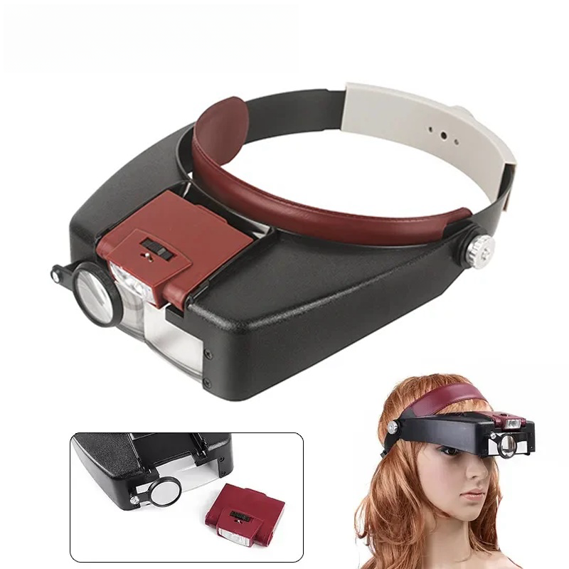 Electronics Repair Glasses - Kacamata Pembesar 10X dengan Lampu LED,