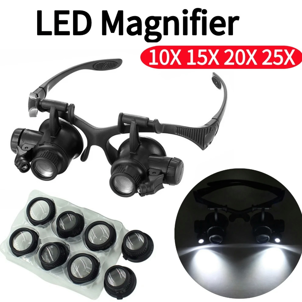 Kacamata Pembesar LED 10X/15X/ - Electronics Repair Glasses ulasan dan harga