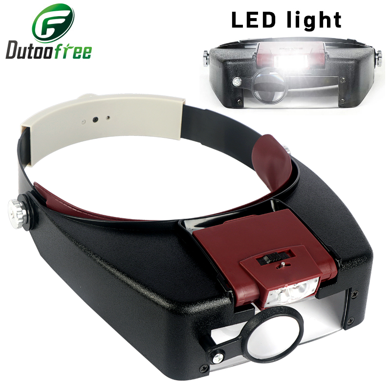 Kacamata pembesar LED, gaya he - Electronics Repair Glasses ulasan dan harga