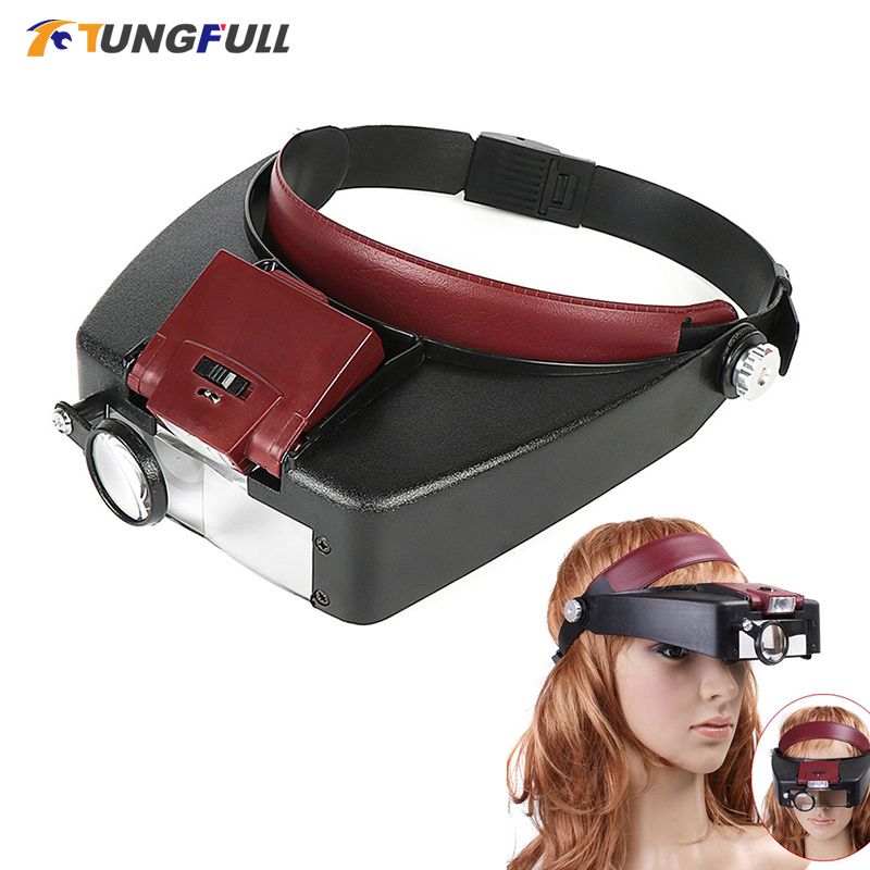 Mikroskop Lup dengan Lampu LED - Electronics Repair Glasses ulasan dan harga