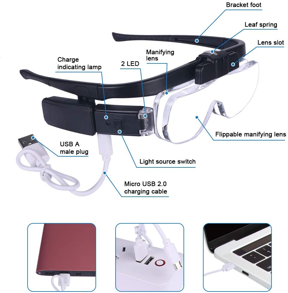 Kaca pembesar layar 1,5x/2X/2, - Electronics Repair Glasses ulasan dan harga