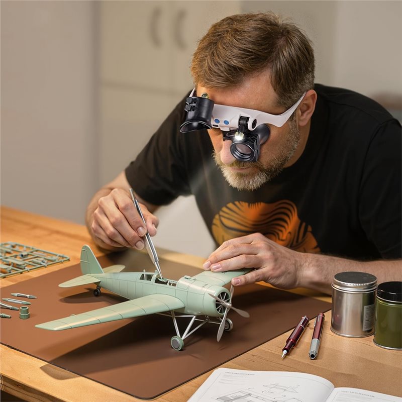 Kacamata Pembesar Cahaya LED A - Electronics Repair Glasses ulasan dan harga
