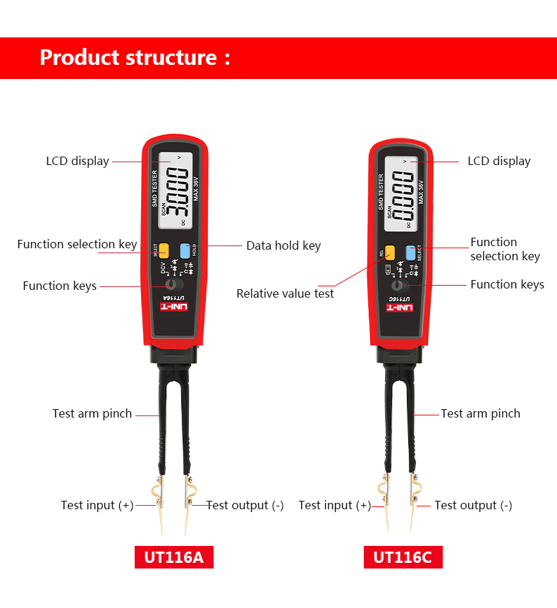UT116A UT116C Pinset Digital P - Smd Tweezer Set ulasan dan harga
