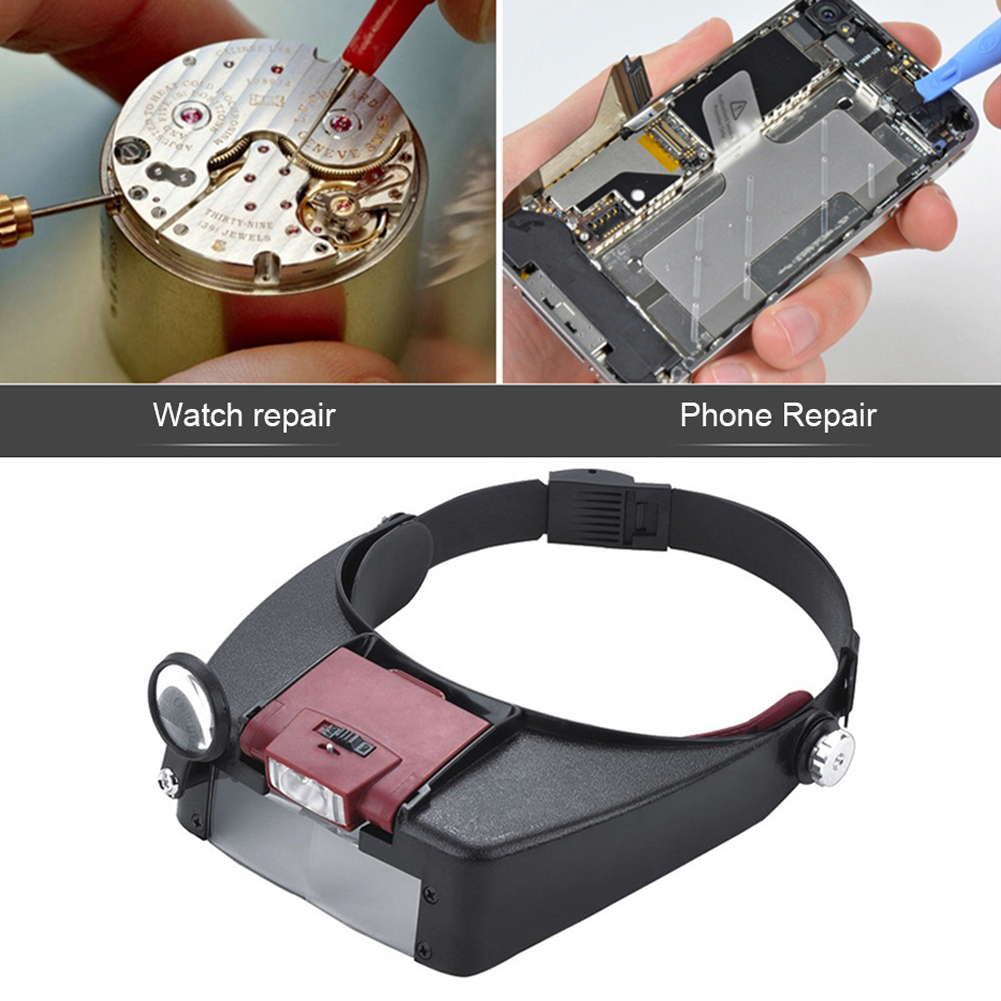 10X Ikat Kepala LED Kacamata P - Electronics Repair Glasses ulasan dan harga