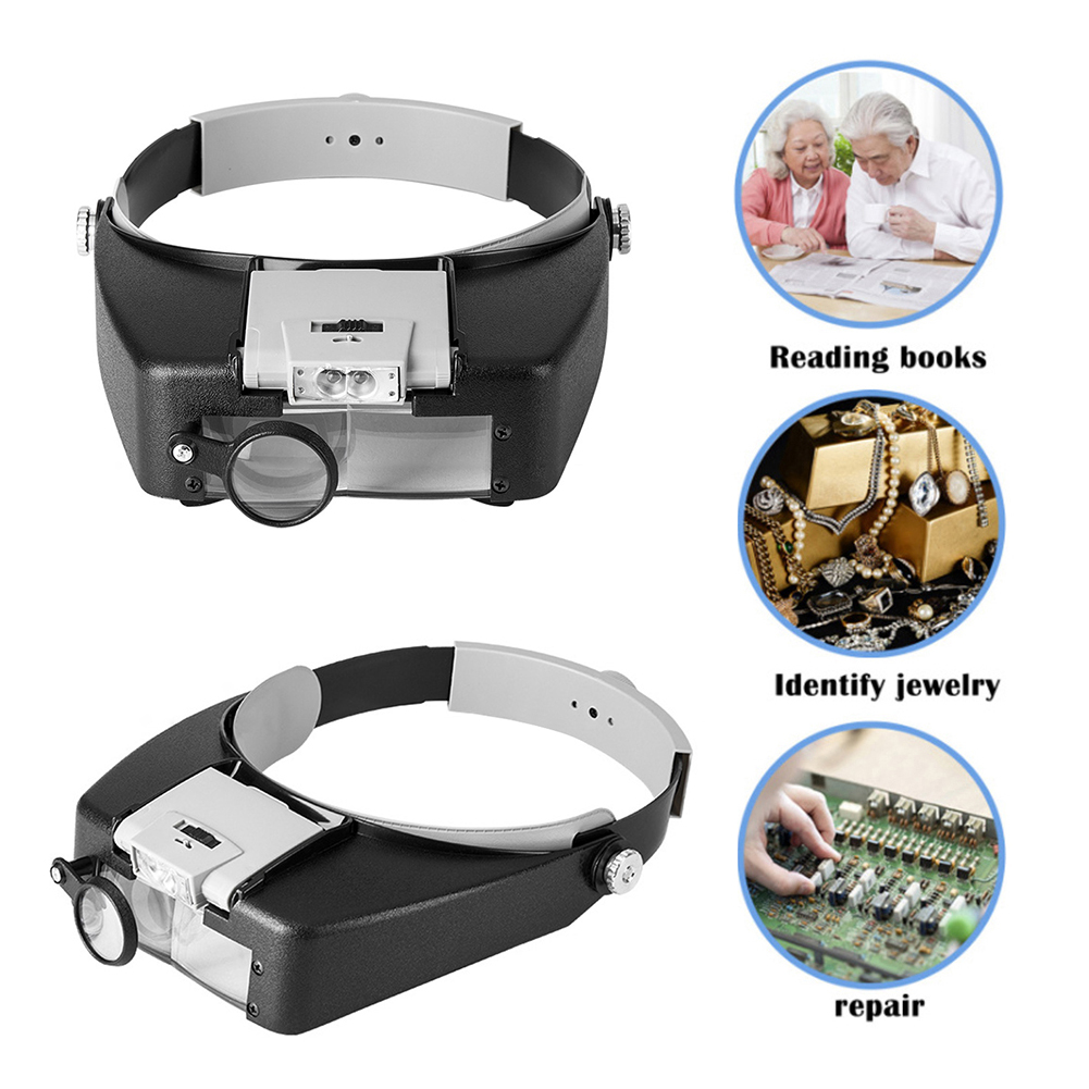 10X Ikat Kepala LED Kacamata P - Electronics Repair Glasses ulasan dan harga